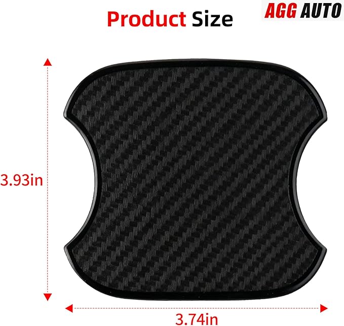 AggAuto 4Pcs Car Door Handle Cup Scratch Protectors, 3D Carbon Fiber Vehicle Door Bowl Sticker, Universal TPU Exterior Car Accessories