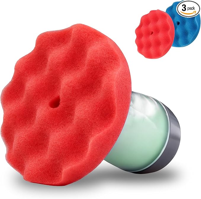 Flow Tire Shine Applicator, Reusable Car & Truck Tire Dressing Applicator, No-Drip Streak-Free Tire Shine Applicator Pad, Car Detailing Foam Sponge Pad for All Tire Shine & Gels(Red+Blue)