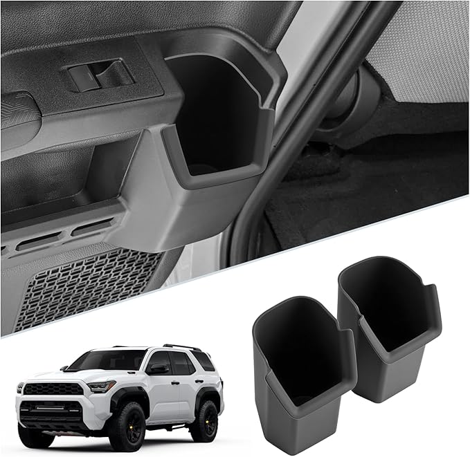 SKTU 2PCS for 2025 2026 Toyota 4Runner Accessories Cup Holder for 2025 2026 Toyota 4Runner Rear Door Cup Holder 4Runner 2025 2026 Accessories Durable Rubber Rear Door Storage Box