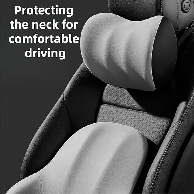 Car Headrest Lumbar Support Cushion for Honda Civic 2025-2016 LX/Sport/EX-L/Hybrid,Ergonomic Seat Headrest Cushion for Neck Back Pain Relief Memory Foam Breathable Removable Cover for Office Chair Car