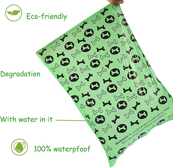 car Dog Poop Bags, Biodegradable & Compostable Garbage Bag Pets Poop Bag Recycling Thickened Leakproof Trash Bag (Green, 120 Counts)