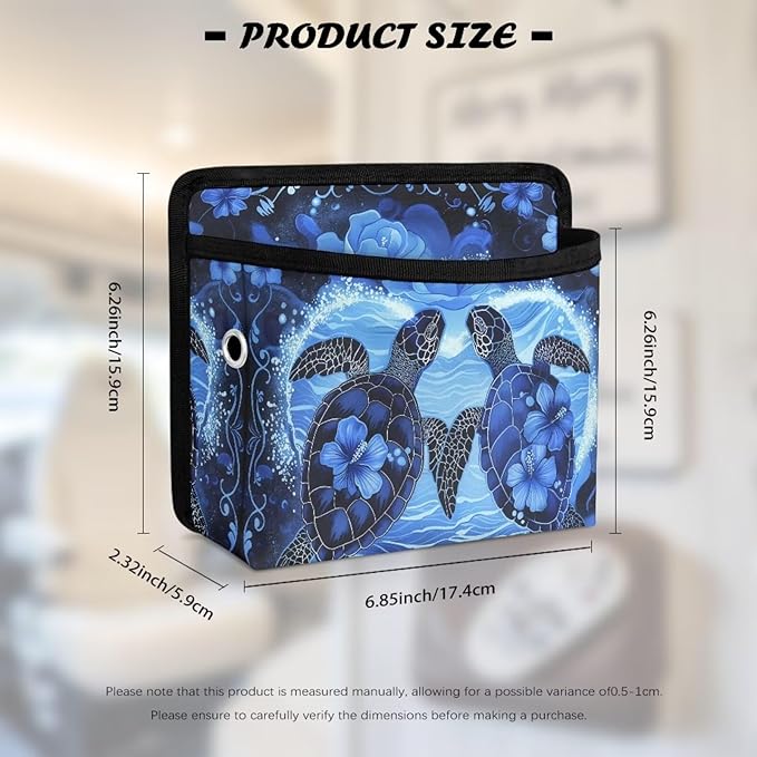 Renewold Boho Sea Turtle Hibiscus Car Seat Side Pocket Organizer Cell Phone Holder Storage Bag Pouch for Wallet Keys Document Auto Console Door Rear Seat Storage Box Automotive Interior Accessories