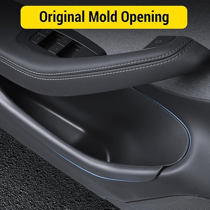 PUOENI New 2025 2026 Model Y Juniper Door Side Organizer 4PCS Full-Cover TPE Front and Rear Door Side Storage Box for Refresh Model Y Juniper Interior Accessories