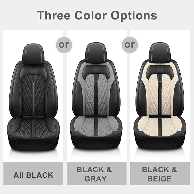 TTX LIGHTING Seat Covers Fit for Ford Explorer 2004-2026 Seat Covers Full Set Car Seat Covers Faux Leather Breathable Waterproof Car Seat Protector (5 Seats, Black&Beige)