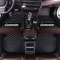 Custom Car Floor Mat Compatible with 97% Car Models Luxury Leather All Weather Waterproof Anti-Skid Full Coverage Car Mats (Black)