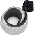 2025 Travel Neck Pillow,Stowable Hood,Ergonomic Neck Pillow Airplane,Premium Memory Foam,360º Support,Adjustable Fit,Washable Cover,Complete Travel Set,for Flight,Car and Office (Bright silver)