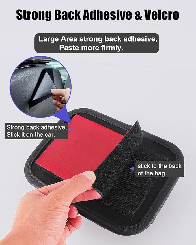ZQLYCSK Driver's Car Storage Bag, Small Car Side Pocket Organizer for Car Seats, Doors and Consoles, PU Leather (Brown)