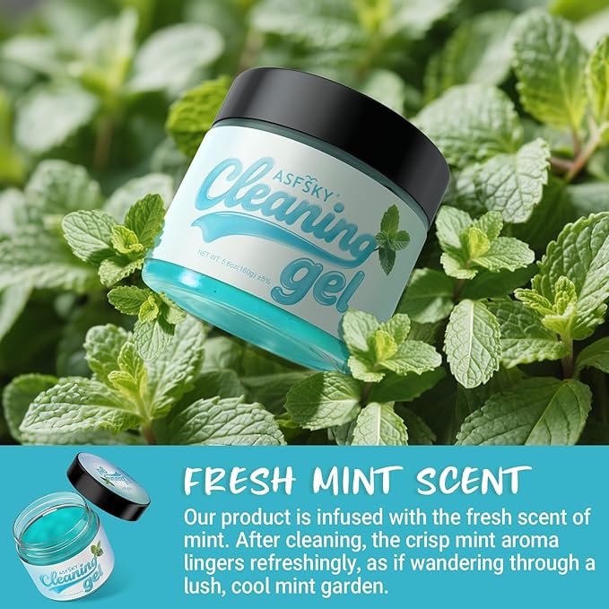 ASFSKY Car Cleaning Gel (Blue,Mint) Cleaning Putty Universal Dust Cleaning Car Interior Cleaner Keyboard Dust Remover Car Slime Gifts for Men Women Girl（1 Pack）