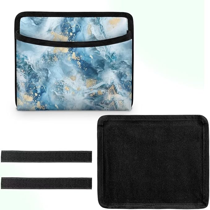 Renewold Blue Marble Texture Car Side Pocket Organizer Storage Bag Cell Phone Sunglasses Cards Holder Car Storage Pouch for Console Front Back Seat Door Automotive Interior Accessories for Women Men