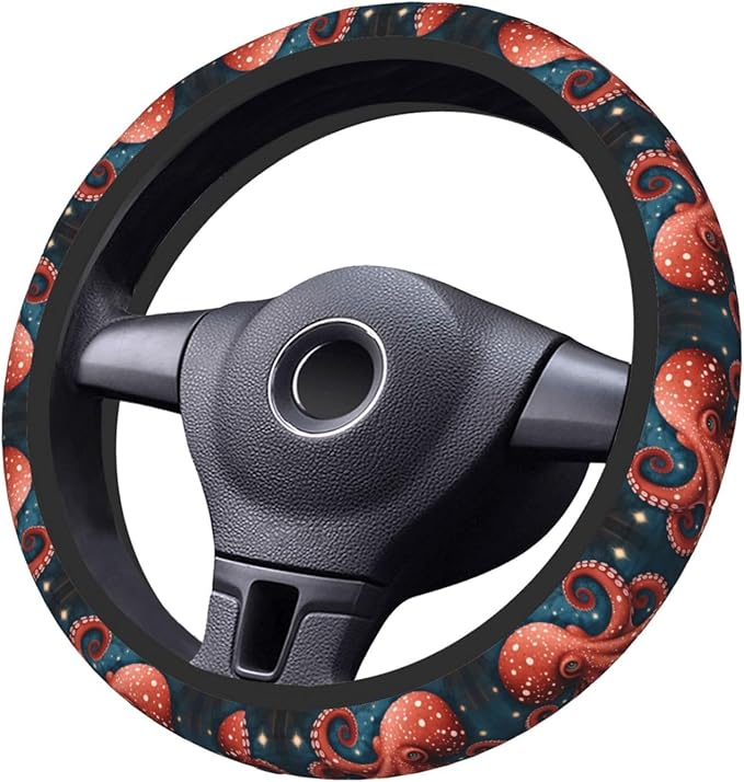 Octopus Halobios Universal Fit Steering Wheel Cover for Car, Truck, and SUV, Durable Steering Wheel Protection