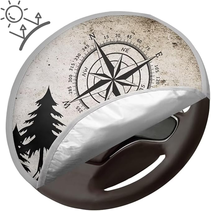 Mountain Steering Wheel Sun Cover 17 Inch Easy to Install Car Rudder Sun Heat Shield Foldable Vehicle Steering Wheel Vehicle UV Reflector Summer Essential Gift for Friends