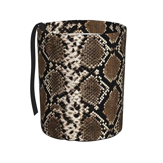 Aueimtia Python Pattern Car Trash Can – Collapsible & Waterproof Hanging Trash Bag, Pop-Up Garbage Bin for Cars, Trucks, Minivans, and Camping – Easy to Install & Clean