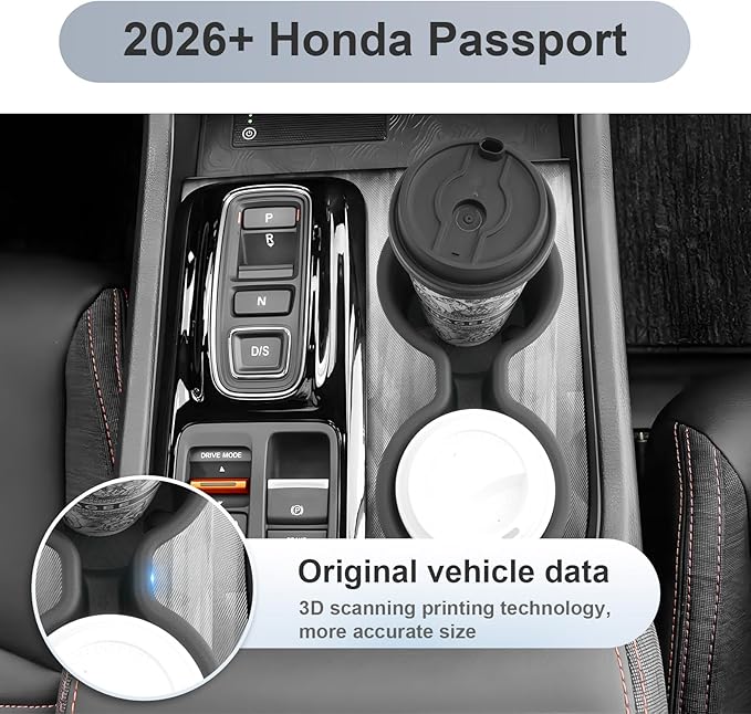SKTU 3-Pack for 2026 Honda Passport Center Console Organizer for 2026+ Honda Passport Console Tray & Wireless Charging Mat & Cup Holder Honda Passport 2026 Accessories Console Non-Slip Pad