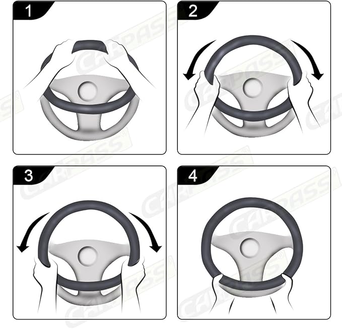 CAR Pass Black Faux Suede 14.5-15 Inch Memory Foam Steering Wheel Covers Breathable Anti-Slip Odorless Steering Wheel Universal Fit for Men Women
