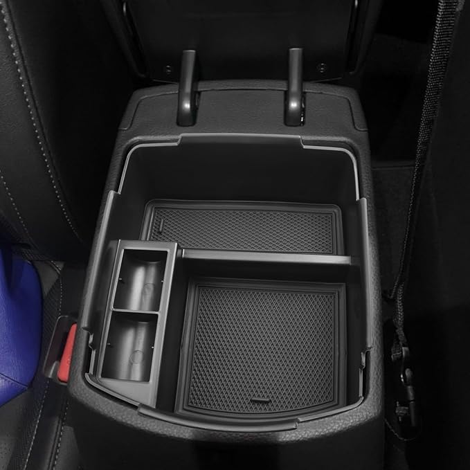EDBETOS Seltos Center Console Organizer Compatible with KIA Seltos 2020 2021 2022 2023 2024 2025 Accessories Armrest Box Insert Tray Secondary Storage Pallet ABS Plastic Material, Black