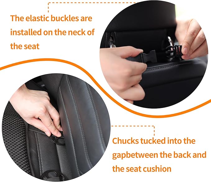 Car Seat Cushion - Memory Foam Car Seat Pad with Breathable Mesh, Relief Back Pain, Universal Fit, Easy to Install, Cushion Set for SUV/Truck Etc– Black