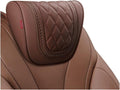 Car Headrest Neck Pillow Soft Leather Fit for Seat Back Support Lumbar Pillow Car Travel Rest Cushion Accessories(Coffee-Neck 1PC)