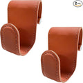 2 PCS Car Co-Pilot Glovebox Hooks, Anti-Scratch Leather Auto Glove Box Storage Hangers, Vehicle Glovebox Organizer Passenger Seat Hanging Hooks for Handbag Purse Umbrellas (Orange)