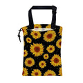 KXWQTRDD Car Garbage Bag Blooming Yellow Sunflowers Drawstring Car Trash Bag Hanging for Back Seat with Adjustable Buckle Canvas Vehicle Trash Can Easy-to-Install