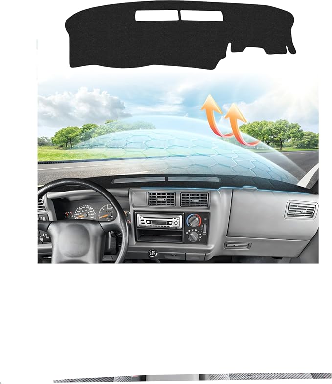 CARTIST Dash Cover Fit for Chevrolet Chevy S10 Blazer/GMC Jimmy Sonoma 1994-1997 & Olds Oldsmobile Bravada 1996 1997 Accessories Dashboard Cover Mat Non-Slip Carpet Sunshield Glare UV Rays Protector