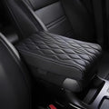 Leather Car Armrest Box Pad, 2026 New Upgrade Waterproof Universal Memory Cotton Armrest Box Pad, Center Console Lid, Car Center Console Cover for Most Vehicle, Car Accessories (Black)