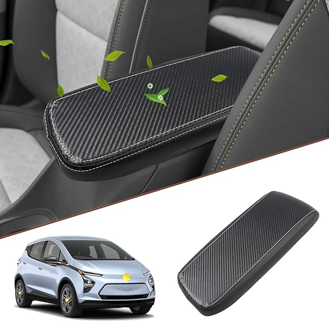 SKTU for 2022 2023 Chevrolet Bolt EUV Center Console Cover 2023 Bolt EUV Armrest Cover 2022 2023 Bolt EUV LT/Premier Console Cover Center Console Soft Cushion for Bolt EUV LT/Premier (White Line)