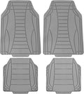 TLH Car Floor Mats, Gray Sleek Linear, Full Set, Rubber, Waterproof, Stain-Resistant, Easy to Clean, Washable, Durable for Ultimate Protection, Perfect for Cars, Trucks, SUVs, Vans