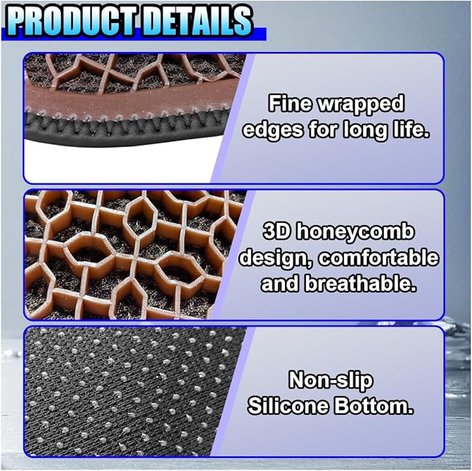 Gel Car Seat Cushion, Cooling Breathable Car Driving Seat Protector Cover, Comfortable Anti-Slip Chair Cushion Pad, Universal Automotive Interior Accessories for Sedan & Office (Coffee)