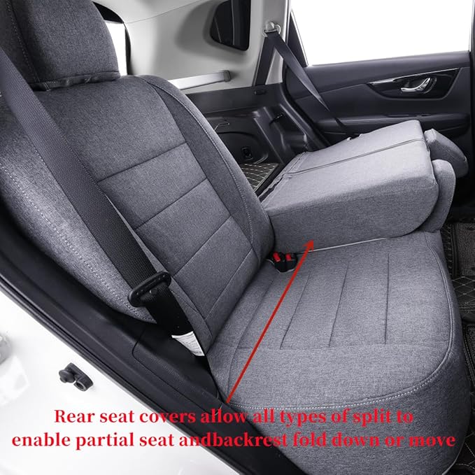 coverdream Custom Seat Covers Compatible with Select Nissan Rogue(Not for Select) 2014 2015 2016 2017 2018 2019 2020 Models (Gray,Full Set)