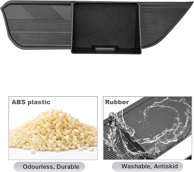 SKTU 2Pcs for 2026 Toyota RAV4 Center Console Organizer for 2026+ Toyota RAV4 (LE/SE/XLE Premium/Woodland/XSE/Limited) Co-Pilot Console Tray & ABS Drawer Storage Box 2026 RAV4 Accessories Rubber Tray