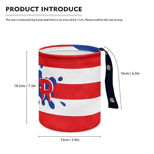 Car Trash Can with Hanging for Back Seat, Car Accessories for Women Men Automotive Garbage Cans Vehicle Trash Can for Truck SUVPR Flag