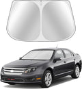 Toluoma Custom Fit Windshield Sun Shade for Ford Fusion 2006-2012 - Full Coverage, 210T Reflective Fabric, Double-Layer Design - Blocks 99% UV Rays, Keeps Car Cool, Easy to Install and Store