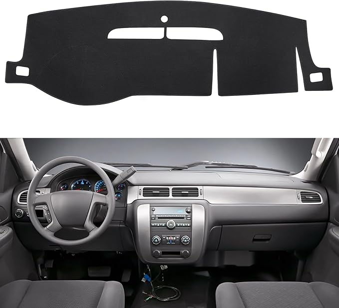 Dash Cover Honeycomb Dashboard Cover Mat Compatible with 2007-2013 Chevy Silverado 1500 LTZ Avalanche, 2007-2014 Tahoe Suburban, Yukon Sierra