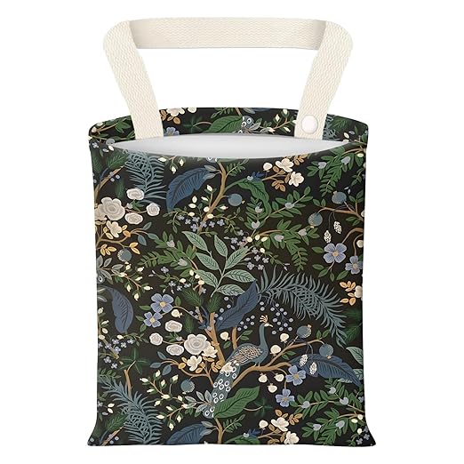 BEAKND Hanging Car Garbage Bag, Cute Car Trash Can Bag, Automotive Accessories for Women Men Cute Green Peacock