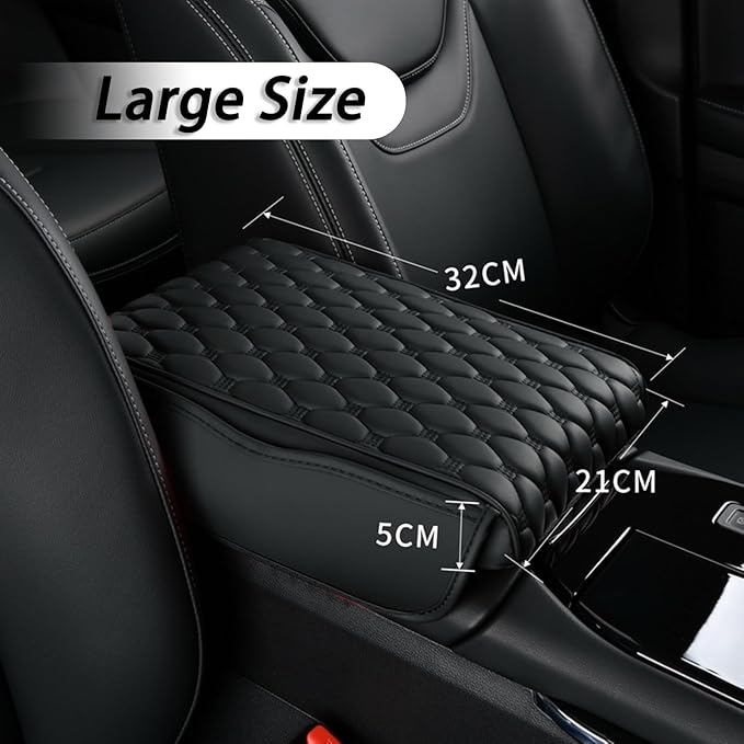 Car Center Console Cover for Honda Passport 2019 2020 2021 2022 2023 2024 2025, Thick Armrest Cushion Pad with Side Storage Pockets, Center Console Protector, Arm Rest Cover