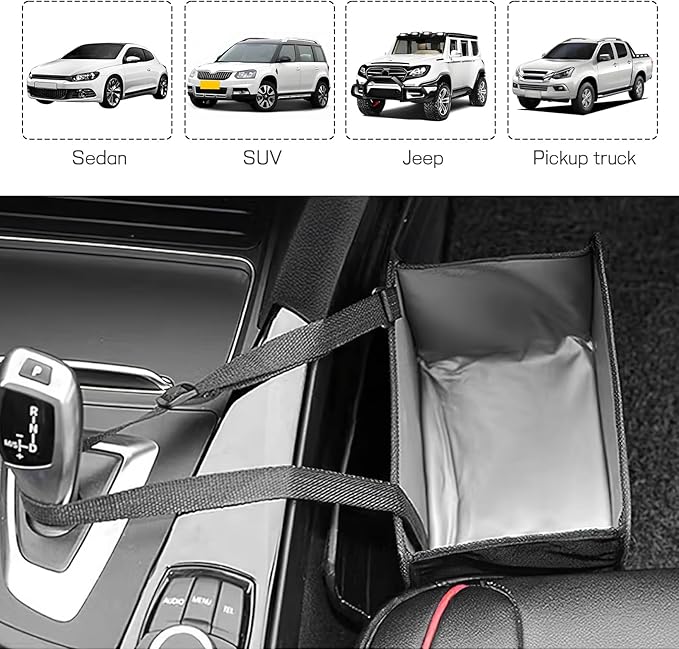 Foldable Car Trash Can, Waterproof Leakproof Hanging Auto Garbage Can, Multifunctional Large Capacity Vehicle Garbage Bag Storage Bag Organizer, Interior Car Accessories (Large)