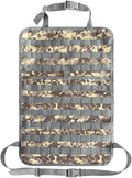 Car Seat Back Organizer, Tactical MOLLE Sag Proof Vehicle Panel Backseat Cover Protector, Universal Molle Nylon Storage Bag Seat Back Hanger Pad for Car Truck SUV Pickup (Camouflage ACU)