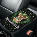 Bulopur St. Patrick's Dog Car Center Console Cover Protector Arm Rest Car Flannel Comfortable Auto Armrest Console Accessories Universal Fit Most Cars Women Men