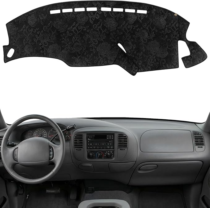 KEYOOG Dashboard Cover Dash Mat Fit for 2003-1997 Fo-rd F-150,1999-1998 F-250,02-97 Expedition Car Dash Board Mat Anti-Glare Carpet,Non-Slip Pad Sunshield Protector (Flannel)
