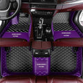 Custom Car Floor Mats for 96% Sedan SUV Sports Car Protection Full Coverage Pads Anti-Slip Leather Floor Lining All Weather Car Floor Mats (Black with Purple)