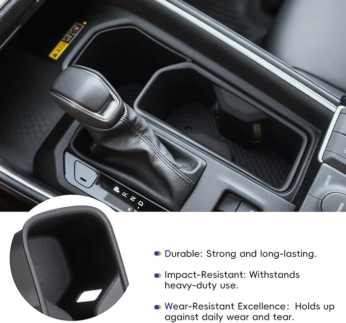 auovo Cup Holder Insert Compatible with Toyota Grand Highlander Accessories 2026 2025 2024 Grand Highlander Car Front Center Console TPE Cup Holder Insert