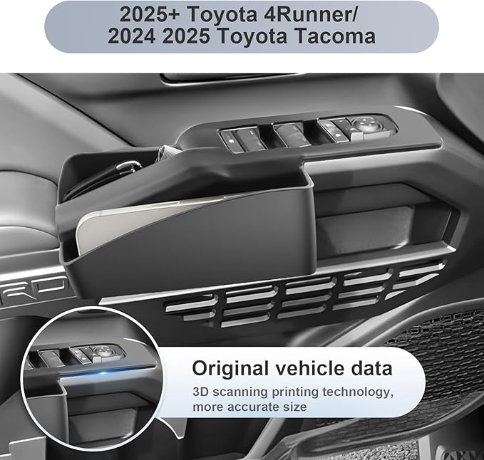 SKTU 2PCS 2025 2026 Toyota 4Runner Door Side Storage Box for 2025 2026 4Runner/2024 2025 2026 Toyota Tacoma Door Handle Organizer 2025 2026 4Runner Accessories Insert Glove Pallet-Durable