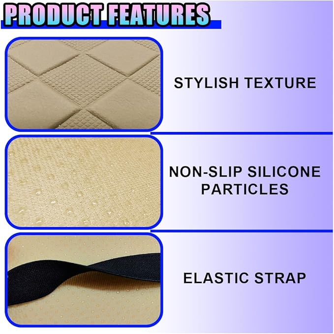 Leather Car Center Console Cover, Anti-Scratch Auto Middle Console Protective Cushion with 2 Storage Bags, Universal Waterproof Vehicle Armrest Pad Accessory for Sedan, SUV, Truck (Beige)