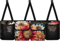 Mexican Dahlias Car Trunk Organizer Floral Flowers Car Back Seat Organizer with 4 Storage Bags,Car Accessories