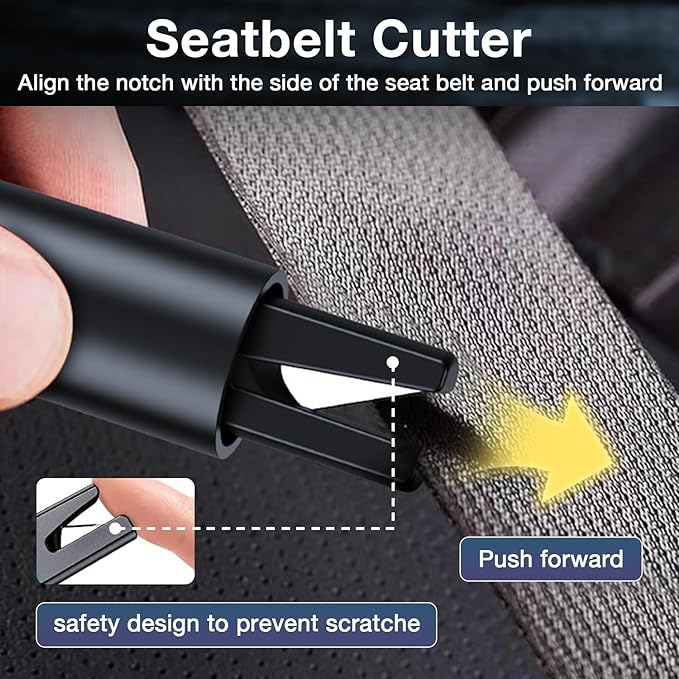 MOTORBUDDY Window Breaker Seatbelt Cutter, 2-in-1 Car Window Breaker Tool,Emergency Glass Breaker and Auto Escape Tool，Safety Hammer for Car Accessories