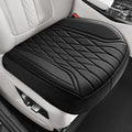 EQUIDEVDY 2 Pack Leather Bottom Car Seat Covers,Front Seat Covers for Cars,Driver Car Seat Cover,Luxury Faux Leather Seat Protectors,Full Wrap,Waterproof,for Most Vehicles,Sedan,SUV,Truck (Black)