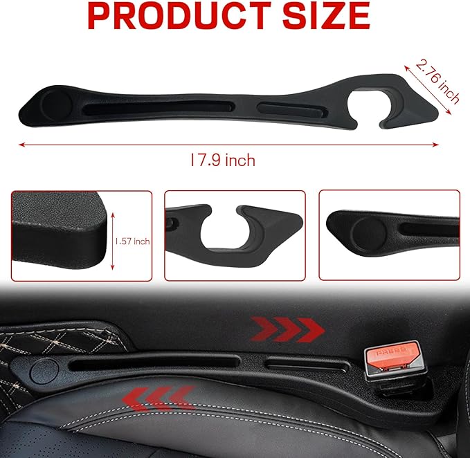 2 PCS Car Seat Gap Filler, Car Gap Filler Organizer to Fill The Gap Between Seat and Console, Auto Seat Crevice Blocker Stop Things from Dropping, Essential Car Interior Accessories