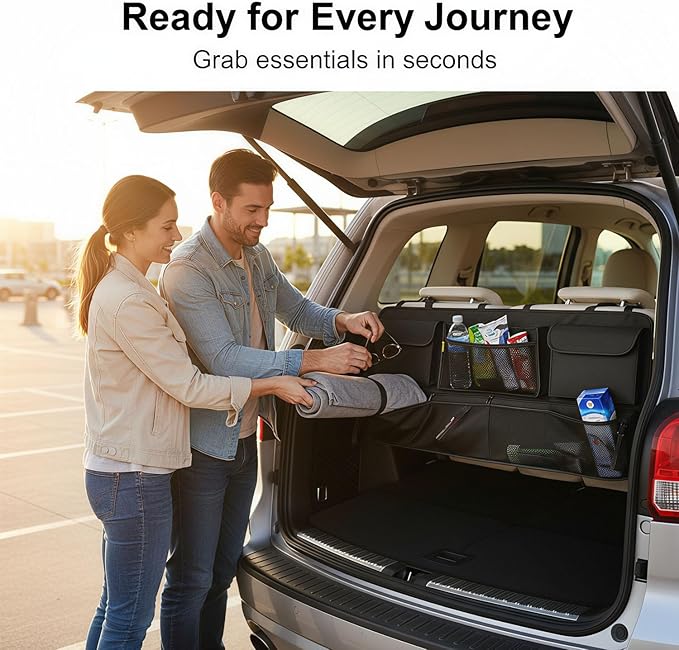 Car Trunk Organizer Storage Backseat Hanging Organizer Bag for Ford Bronco/Bronco Sport Escape Explorer Edge Expedition Ecosport 2/4 Door Sport Base Limited XL XLT SUV Accessories 2000-2025