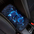 Rose Butterfly Print Car Center Console Armrest Cover Pad Non Slip Scratch Proof Auto Armrest Seat Box Cover Protector Car Interior Decor for Women
