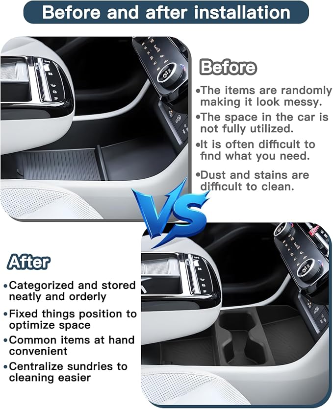 2026 Tucson Lower Console Organizer for Hyundai Tucson 2026 Accessorie with Cup Holder Under Console Organizer Compatible with 2025 2026 Hyundai Tucson 2.5L/Hybrid/PHEV(Not For Automatic Transmission)